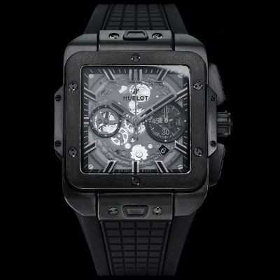 HUBLOT Factory Square Bang Unico  Black Steel Case Watch